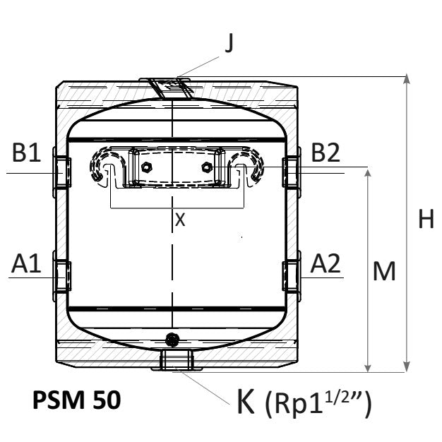 Boiler tampon fara serpentina pentru pompe de caldura, 50 l