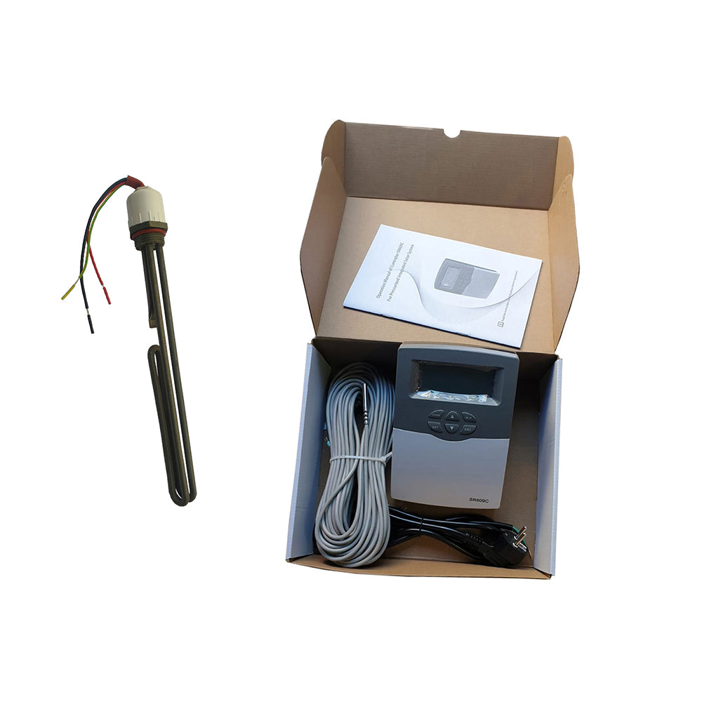 Pachet: Controler panou solar presurizat SR609C + Rezistenta electrica 3/4 tol si 1500w pentru panouri solare presurizate