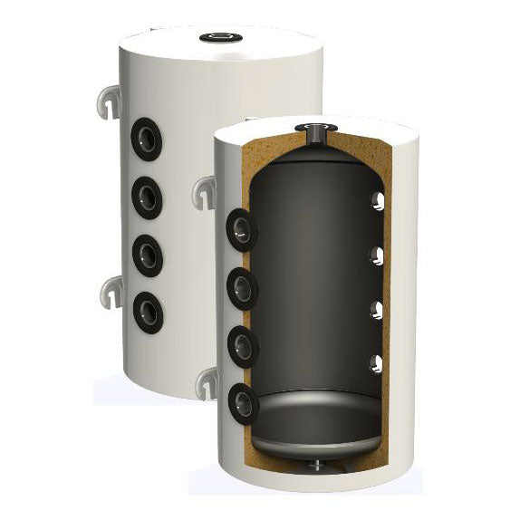 Boiler tampon fara serpentina pentru pompe de caldura, 80 l