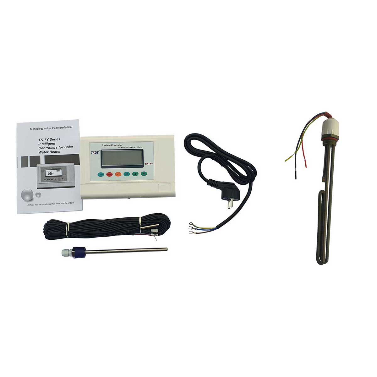 Controler TK-7Y + Rezistenta electrica de 1 tol la 1500 W - pentru panouri solare presurizate