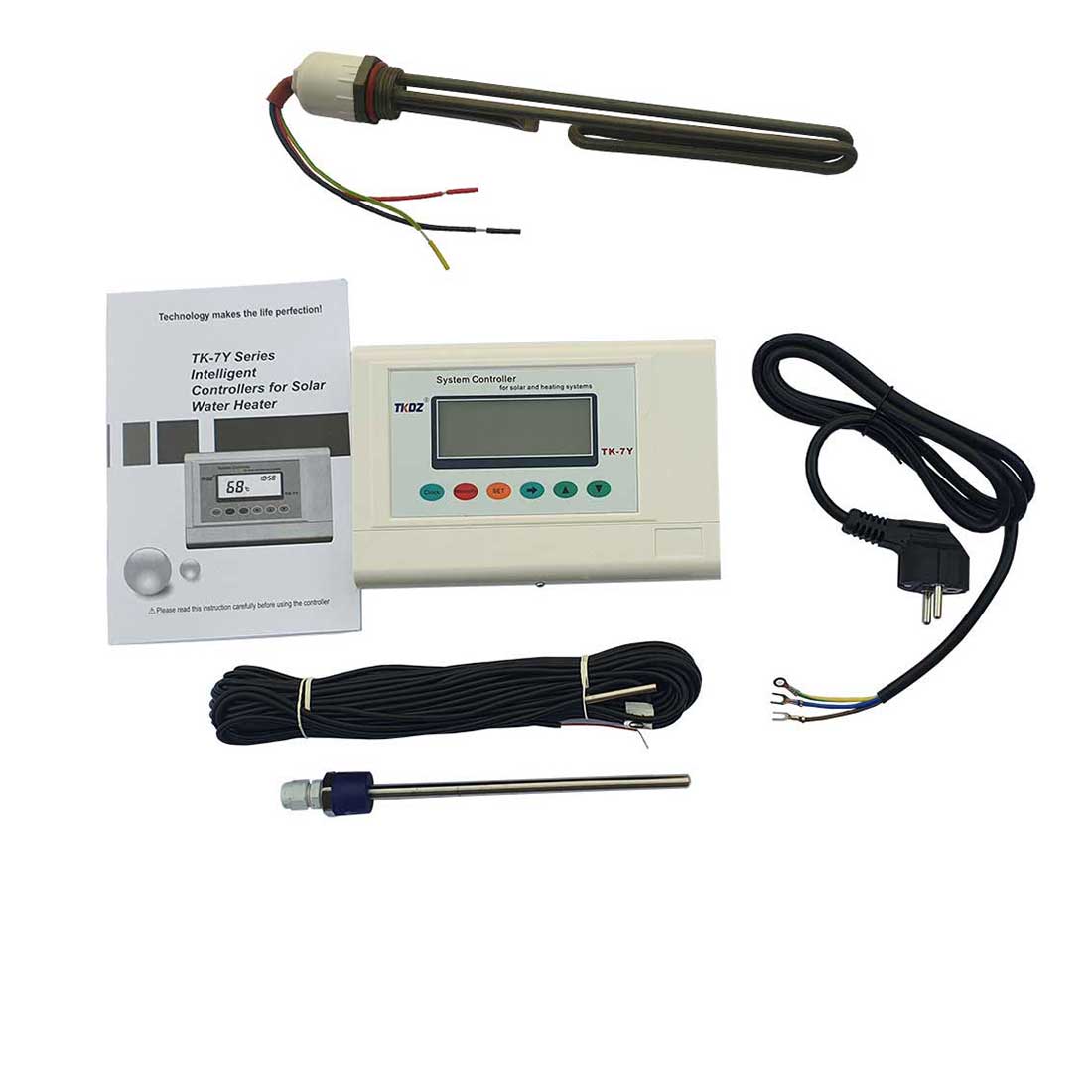 Controler TK-7Y + Rezistenta electrica de 1 tol la 1500 W - pentru panouri solare presurizate