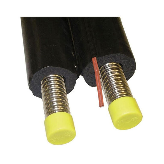 Tub flexibil inox pentru sisteme solare tur/retur, DN16, izolat, cu cablu senzor, rola 20m, accesorii incluse